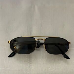 Vintage Notorio N120 Gold and Black Sunglasses. New. 100% UV